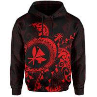 Kanaka Map Hoodie (Red) Turtle Style - Polynesian Pride