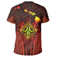 Hawaiian Kanaka Turtle Polynesian T Shirt Orange Stronge Style - Polynesian Pride