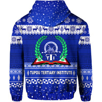 Tupou Tertiary Institute Christmas Zip Hoodie Simple Style LT8 - Polynesian Pride