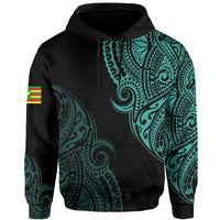 Personalized Hawaii Kanaka Map Polynesian Warrior Ikaika Hoodie William Style Turquoise - Polynesian Pride