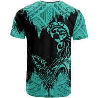 Hawaii Polynesian Warrior Ikaika T Shirt Benjamin Style Turquoise - Polynesian Pride
