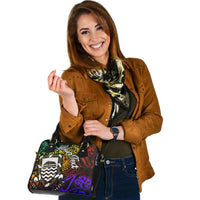 Tuvalu Custom Personalised Shoulder Handbag - Rainbow Polynesian Pattern - Polynesian Pride