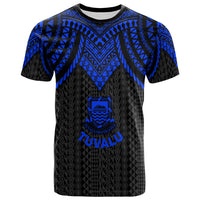 Tuvalu T Shirt Polynesian Armor Style Blue Unisex Blue - Polynesian Pride