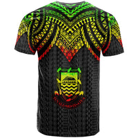 Tuvalu Custom T Shirt Polynesian Armor Style Reagge - Polynesian Pride