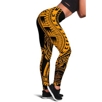 Palau Women Leggings Polynesian Pattern Gold Gold - Polynesian Pride