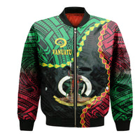 Vanuatu Bomber Jacket Basic Coat Of Arms LT9 Unisex Black - Polynesian Pride