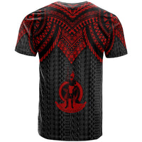 Vanuatu Custom T Shirt Polynesian Armor Style Red - Polynesian Pride