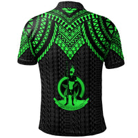 Vanuatu Custom Polo Shirt Polynesian Armor Style Green - Polynesian Pride