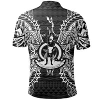 Vanuatu Polo Shirt Vanuatuan Coat Of Arms Map Polynesian Tattoo Black - Polynesian Pride