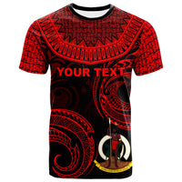 Vanuatu Custom T Shirt Unique Serrated Texture Red Unisex Red - Polynesian Pride