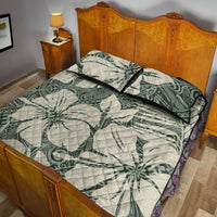 Polynesian Quilt Bed Set - Abstract Hibiscus Flowers With Tribal Background - Polynesian Pride