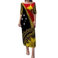 PNG Puletasi Dress Papua Flag Special Style LT7 Women Black - Polynesian Pride