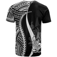 New Caledonia Custom T Shirt White Micronesian Tentacle Tribal Pattern - Polynesian Pride