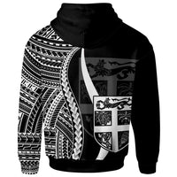Fiji Custom Hoodie White Tentacle Tribal Pattern - Polynesian Pride