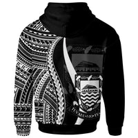 Tuvalu Hoodie White Tentacle Tribal Pattern - Polynesian Pride