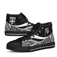 Fiji High Top Shoes White - Polynesian Tentacle Tribal Pattern - Polynesian Pride