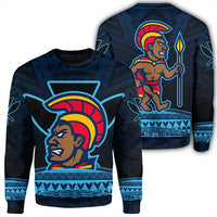 Hawaiian - Polynesian Kanaka Warrior Sweat Shirt - Strong Style - AH Unisex Blue - Polynesian Pride