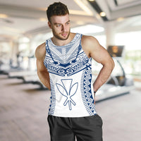 Hawaiian Kanaka Map Football Jersey Men's Tank Top - White - Roger Style - AH - Polynesian Pride