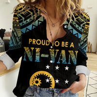 Vanuatu Proud To Be A Ni-Van - Polynesian Pattern Women Casual Shirt - Sanma Province LT7 Female Black - Polynesian Pride