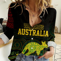 Personalised Aussie Wallabies Mix Mate Maa Tonga Women Casual Shirt Ver 02 LT7 Female Black - Polynesian Pride
