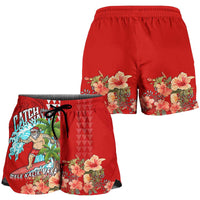 Hawaii Mele Kalikimaka Women Short Santa Claus Surfing Xmas Time LT9 - Polynesian Pride