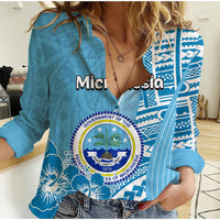 Micronesia Casual Shirt Vibe Style LT6 Female Blue - Polynesian Pride