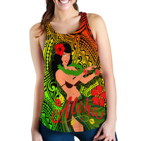 (Custom Personalised) Hawaii Hula Girl Reggae Women Tank Top - LT2 - Polynesian Pride