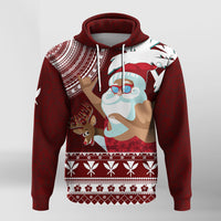 Tropical Christmas Tanned Santa Claus Hawaii Hoodie LT7 Unisex Red - Polynesian Pride