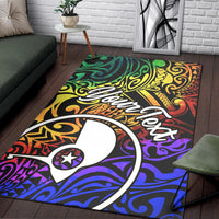 Yap Custom Personalised Area Rug - Rainbow Polynesian Pattern - Polynesian Pride