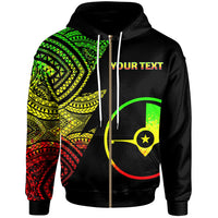Yap Custom Personalized Zip up Hoodie Flash Style Reggae Unisex Reggae - Polynesian Pride