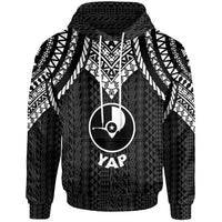 Yap Hoodie Polynesian Armor Style Black Unisex Black - Polynesian Pride