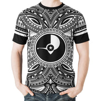 Yap T Shirt Yap Coat of Arms Polynesian White Black - Polynesian Pride