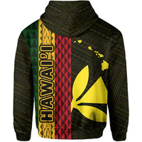 Polynesian Kakau Kanaka Flag Map of Hawaii Hoodie Yellow - Polynesian Pride