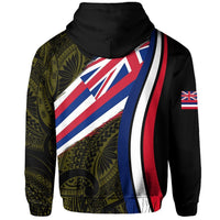 Hawaii Flag Polynesian Hoodie Zip Yellow Ten Style - Polynesian Pride