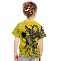 Nauru Custom T Shirt Polynesian Phoenix Bird, Fairytales Bird Yellow - Polynesian Pride