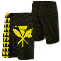 Hawaii Kakau Polynesian Kanaka Map Board Shorts - Yellow Men Yellow - Polynesian Pride