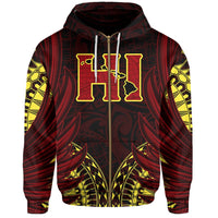 Hawaiian Hoodie Zip Kanaka Wings Hawaii Hoodie Zip JV Style - Polynesian Pride
