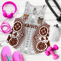 Fiji Kaiviti Tapa Pattern Women Tank Top - LT12 Women White - Polynesian Pride