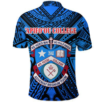 Custom Kolisi Apifoou College Polo Shirt Tonga Blue - Polynesian Pride