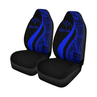 Kosrae Custom Personalised Car Seat Covers - Blue Polynesian Tentacle Tribal Pattern - Polynesian Pride