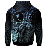 Chuuk Custom Zip up Hoodie Blue Turtle - Polynesian Pride