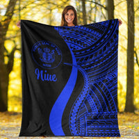 Niue Premium Blanket - Blue Polynesian Tentacle Tribal Pattern - Polynesian Pride