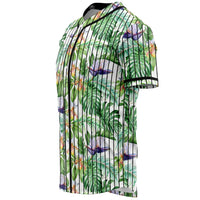 Tropical Orange Orchids Strelitzia Monstera Baseball Jersey - Polynesian Pride