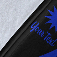 Nauru Custom Personalised Premium Blanket - Blue Polynesian Tentacle Tribal Pattern - Polynesian Pride