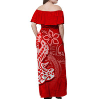 Custom Polynesian Matching Dress And Shirt with Tribal Hammerhead Shark Red LT6 - Polynesian Pride