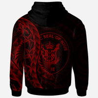 Niue Zip Hoodie Custom Polynesian Pattern Style Red Color - Polynesian Pride