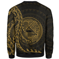 American Samoa Sweatshirt - Polynesian Pattern Style Gold Color - Polynesian Pride