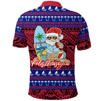 Guam Christmas Felis Pasgua Santas Guam Surf Board Polo Shirt LT2 - Polynesian Pride