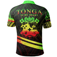Tonga Polo Shirt In My Heart Style Reggae Polynesian Patterns - Polynesian Pride