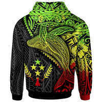 Kosrae Zip up Hoodie Humpback Whale & Coat of Arms Reggae - Polynesian Pride